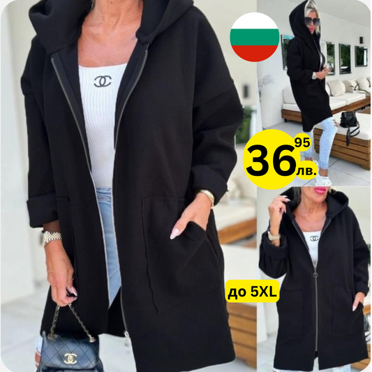 Ватирана връхна дреха Ели черна