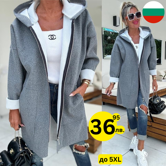 Ватирана връхна дреха Ели сива