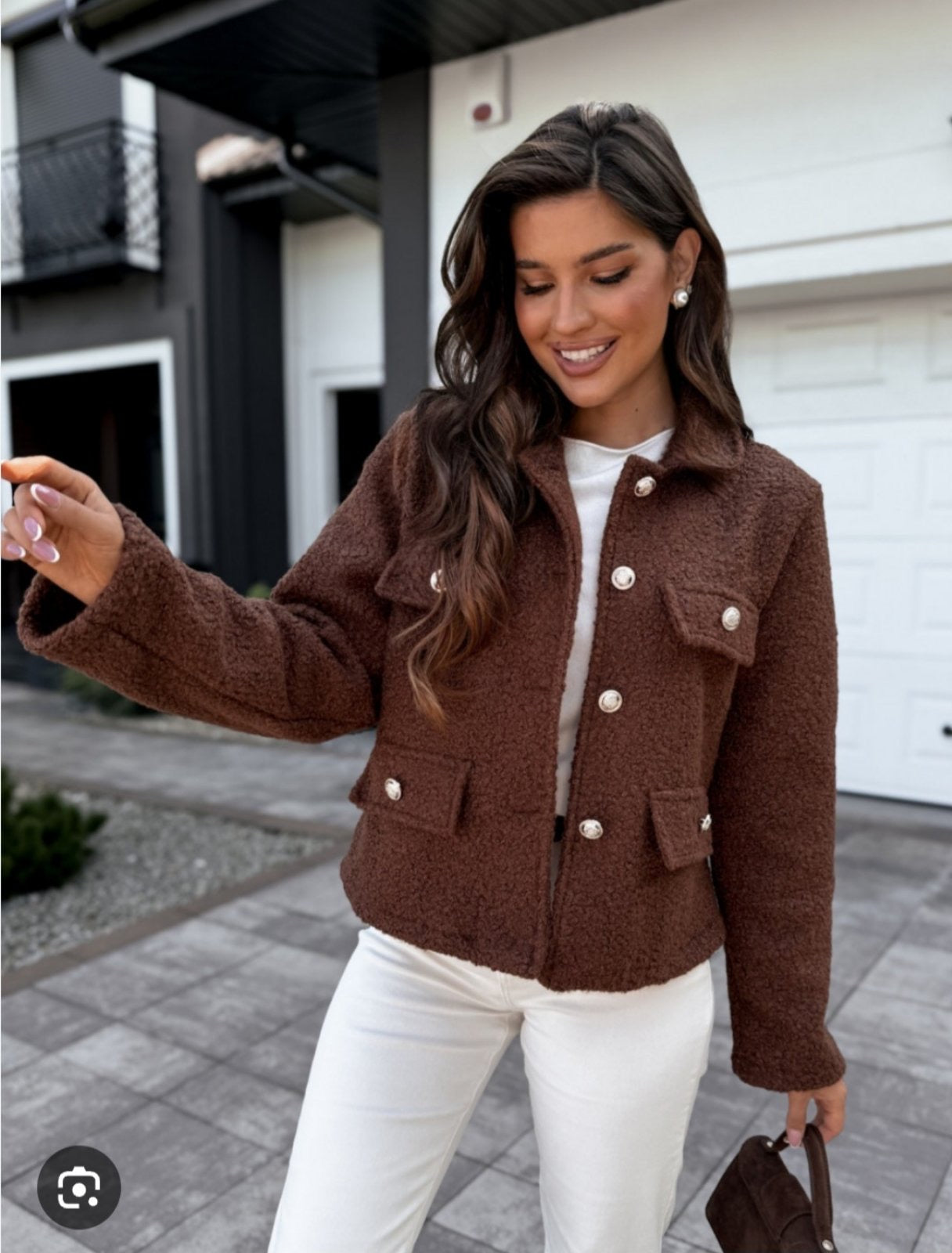 Късо палто кафяво