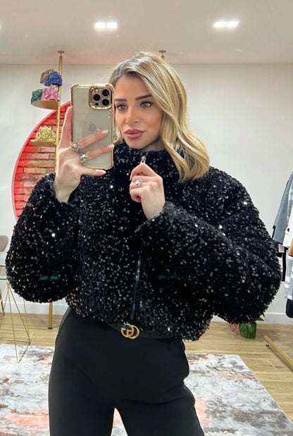 Дамско яке с паети