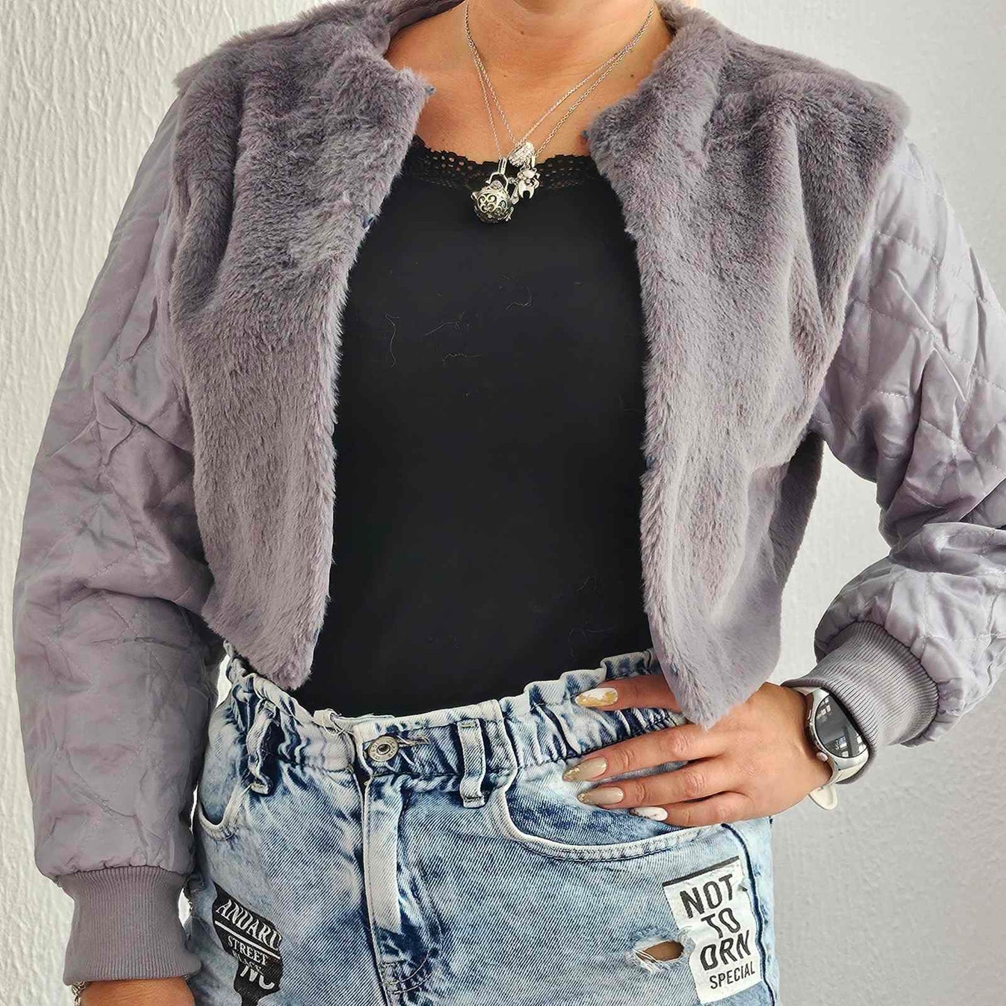 Дънково яке с каракул 3 в 1