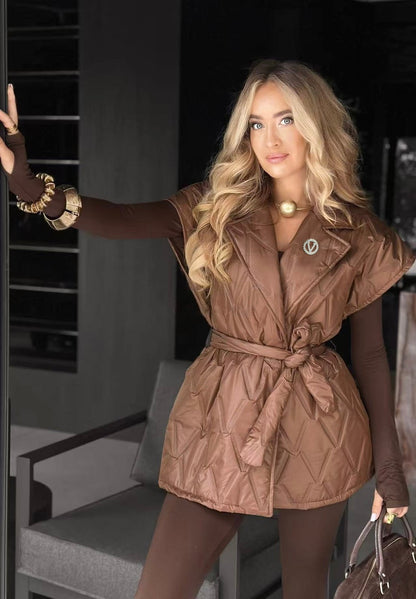 Модерен елек Анита кафяв