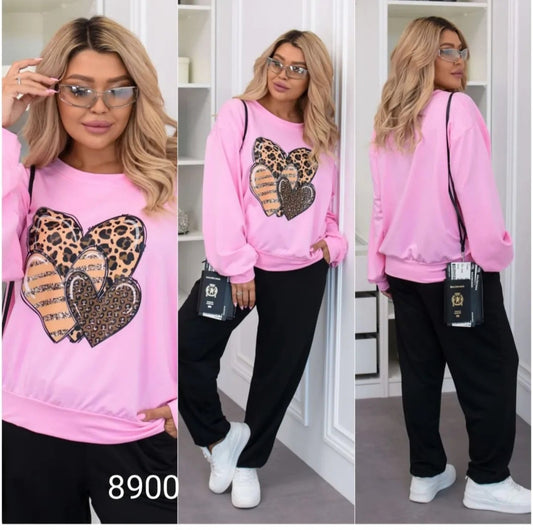 Удобен комплект от 2 части Натали розов