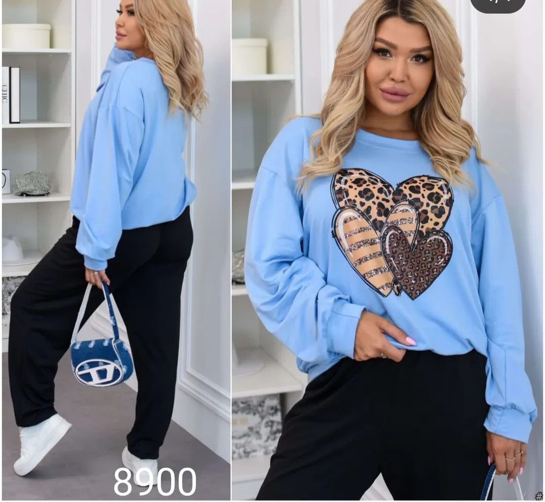 Удобен комплект от 2 части Натали син